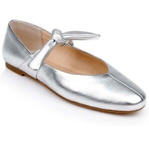 Jewel Badgley Mischka Taylore Round Toe Mary Jane Metallic Silver SZ 8 NWT